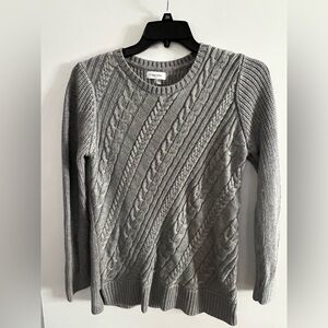 Calvin Klein Light Gray Cable Knit Pullover